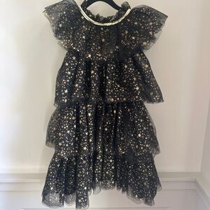 Lola + The Boys Gold Star Tulle Dress